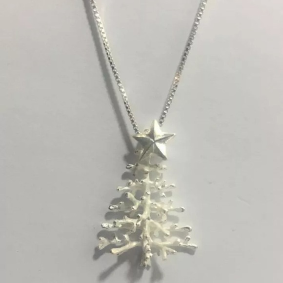 Sterling Silver Christmas Tree with Star Necklace - Picture 2 of 2